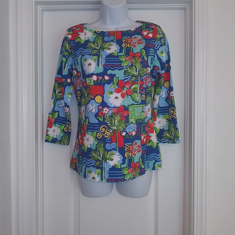 J. Mclaughlin Floral Multi Color Top